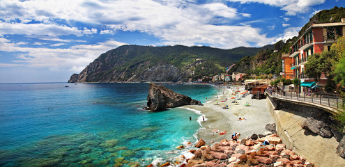 beautiful Ligurian coast of Italy -Moterosso - obrazy, fototapety, plakaty