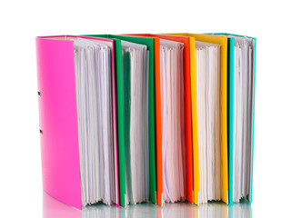 Office folders isolated on white.