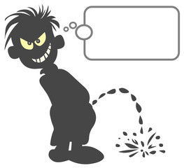 Cartoon pissing Silhouette.