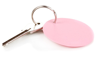 Key with charm isolated on white