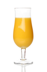 Tropical juice in glass isolated on white