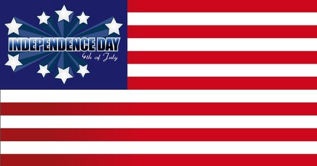 Naklejka premium Independence Day card or background. July 4.