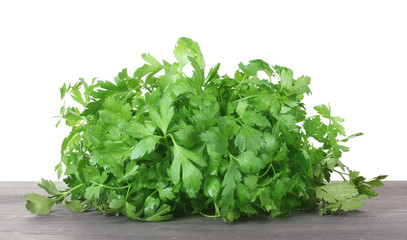 Parsley on wooden