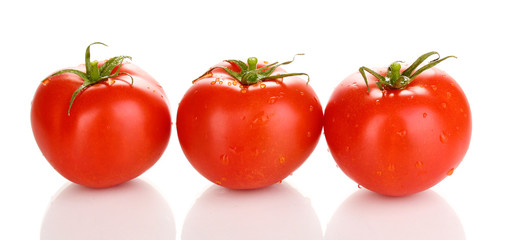 Fresh tomatoes isolated on white