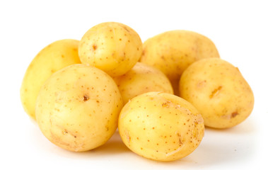 young potatoes isolated on white