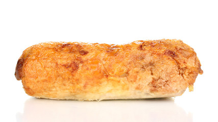 Tasty meat cutlet isolated on white