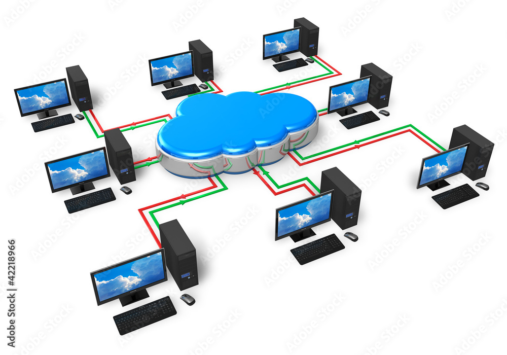 Poster Cloud computing and computer networking concept