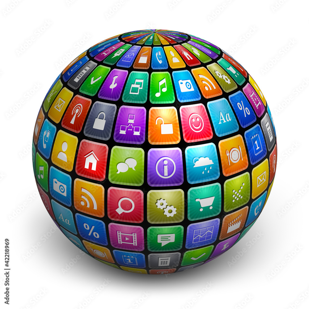Aufkleber sphere from color application icons