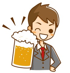 ビールで乾杯　ビジネスマン