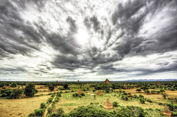 Fototapeta na wymiar view from Shwesandaw Pagoda in Bagan, Myanmar