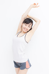 Fototapeta premium ストレッチする女性