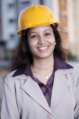 Cheerful Indian construction engineer