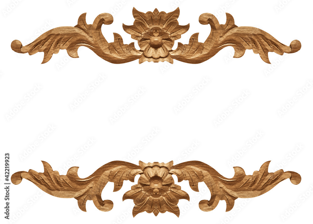 Wall mural flower carved frame