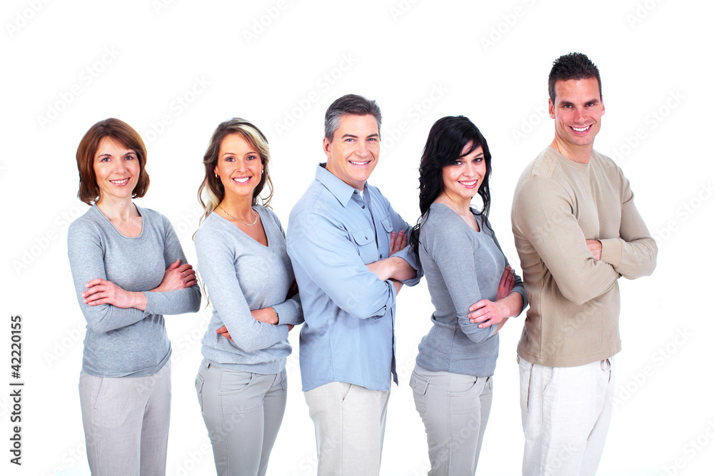 Poster group of happy people.