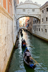 Fototapeta na wymiar Gondola trip in Venice