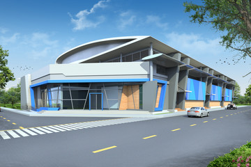 3D render of building