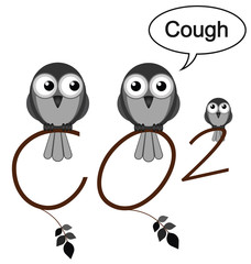 CO2 twig text isolated on white background