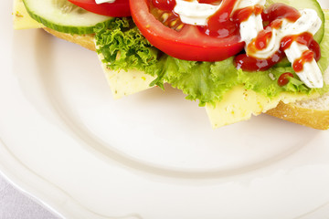 Sandwich on white
