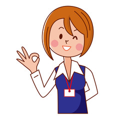 OKサインを出す女性