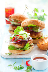 Thai chicken burger