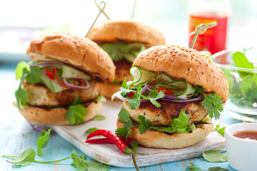 Thai chicken burger