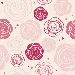Printed kitchen splashbacks Roses seamless roses pattern