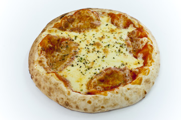 pizza margarita de masa gruesa