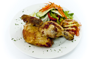 pollo asado con ensalada