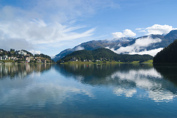 Fototapeta na wymiar Stunning St Moritz Lake, Switzerland