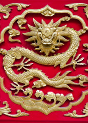 copper dragon on the door