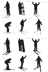 Obraz premium skier and snowboarder