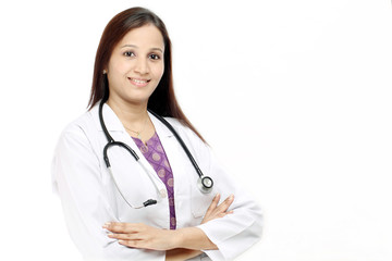 Portrait of Indian female doctor with arms crossed