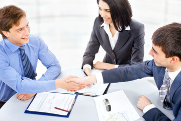 Fototapeta premium Business people shaking hands