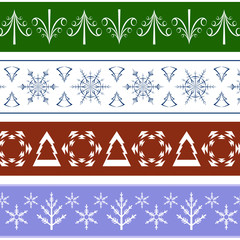 Collection of seamless Christmas Borders