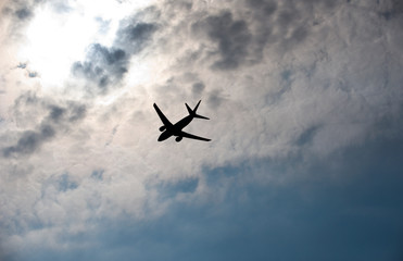 Fototapeta na wymiar airplane and clouds