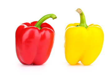 Tasty peppers isolated on white
