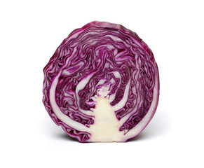 Obraz premium Red Cabbage Half