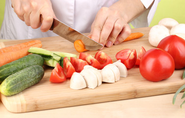 Chopping food ingredients