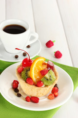 sweet cake with fruits