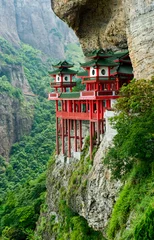 Photo sur Plexiglas Temple Temple chinois à flanc de montagne