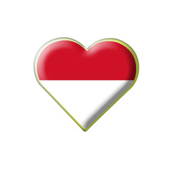 Coeur drapeau Indonésie