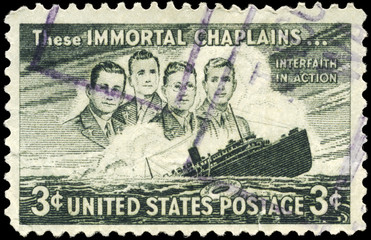 Naklejka premium USA - CIRCA 1948 Four Chaplains
