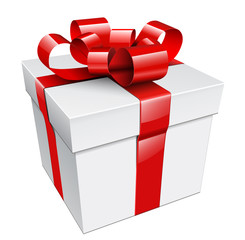 gift box with red ribbon, vector.