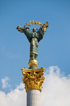 The Independence Monument In Kiev, Ukraine, Europe