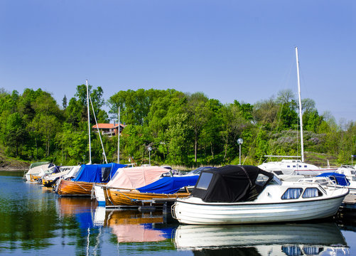 Boats  in the harbor