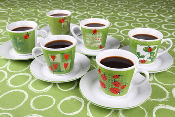 Tazas de cafe agrupadas