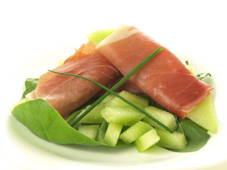 Parma ham and melon