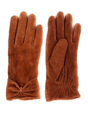 A pair of brown leather gloves