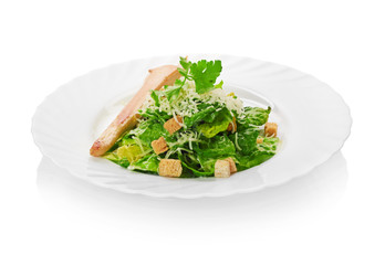 salad with chicken isolated on a white background