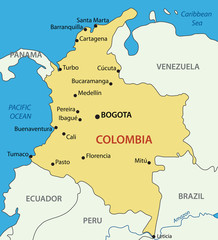Republic of Colombia - vector map - 42238927